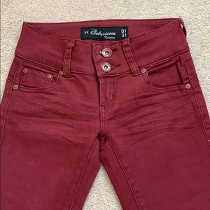 Maroon Amazing Stretch Fit Skinny Jeans